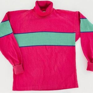 Vintage Pink Turtleneck Sweater Large Columbia Knit Sweater Women’s Large